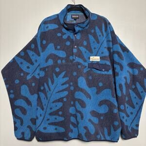 Patagonia Synchilla Snap-T Ferns Big Sur Pataloha 2XL XXL Rare Print Leaf Gorp